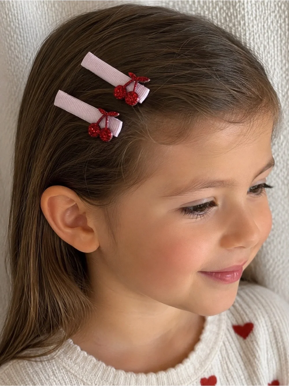 NWT Luciole et Petit Pois Mini Hair Clips - Cherry